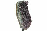 Amethyst Geode on Metal Stand - Great Color #104577-1